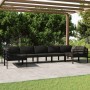 Set muebles de jardín 7 pzas y cojines aluminio gris antracita en Conjuntos de jardín | Comprar online en Foru.es