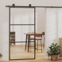 Puerta corredera ESG vidrio y aluminio negra 102x205 cm en Puertas | Comprar online en Foru.es