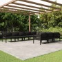 Set muebles de jardín 10 pzas y cojines aluminio gris antracita en Conjuntos de jardín | Comprar online en Foru.es
