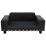 Sofá para perros felpa y cuero sintético negra 81x43x31 cm de vidaXL, Camas para perros - Ref: Foro24-170954, Precio: 81,45 €...