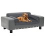 Sofá para perros felpa y cuero sintético gris 81x43x31 cm de vidaXL, Camas para perros - Ref: Foro24-170953, Precio: 76,36 €,...