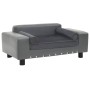 Sofá para perros felpa y cuero sintético gris 81x43x31 cm de vidaXL, Camas para perros - Ref: Foro24-170953, Precio: 76,36 €,...