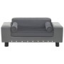 Sofá para perros felpa y cuero sintético gris 81x43x31 cm de vidaXL, Camas para perros - Ref: Foro24-170953, Precio: 76,36 €,...
