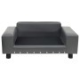 Sofá para perros felpa y cuero sintético gris 81x43x31 cm de vidaXL, Camas para perros - Ref: Foro24-170953, Precio: 76,36 €,...