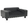 Sofá para perros felpa y cuero sintético gris oscuro 81x43x31cm de vidaXL, Camas para perros - Ref: Foro24-171044, Precio: 97...