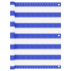 Toldo para balcón HDPE azul y blanco 75x500 cm en Sombrillas | Comprar online en Foru.es