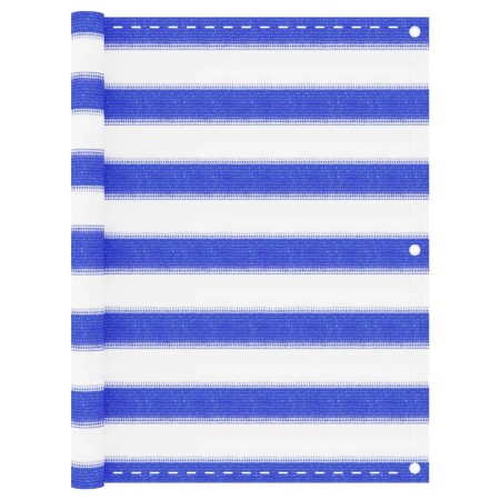 Toldo para balcón HDPE azul y blanco 75x500 cm en Sombrillas | Comprar online en Foru.es