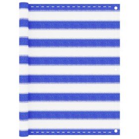 Toldo para balcón HDPE azul y blanco 90x500 cm en Sombrillas | Comprar online en Foru.es