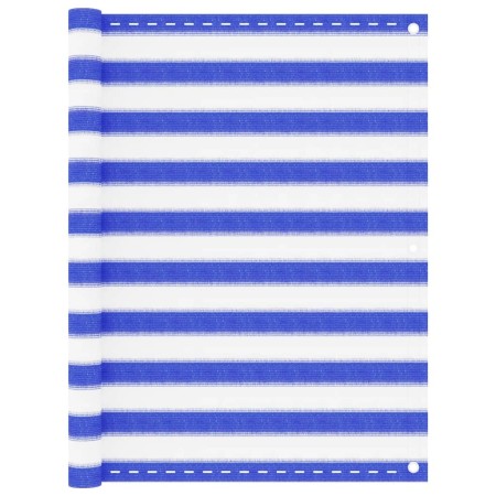 Toldo para balcón HDPE azul y blanco 120x500 cm en Sombrillas | Comprar online en Foru.es