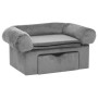 Sofá para perros con cajón felpa gris 75x50x38 cm de vidaXL, Camas para perros - Ref: Foro24-171076, Precio: 112,55 €, Descue...