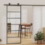 Puerta corredera ESG vidrio y aluminio negra 76x205 cm en Puertas | Comprar online en Foru.es