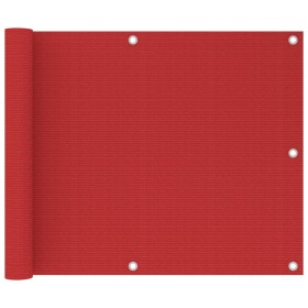 Toldo para balcón HDPE rojo 75x600 cm en Sombrillas | Comprar online en Foru.es