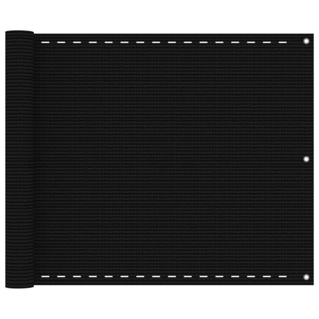 Toldo para balcón HDPE negro 75x400 cm en Sombrillas | Comprar online en Foru.es