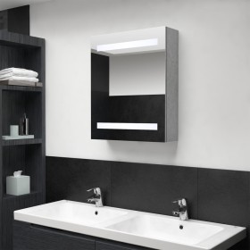 Armario de baño con espejo LED gris hormigón 50x14x60 cm de vidaXL, Tocadores de baño - Ref: Foro24-326479, Precio: 116,44 €,...