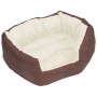 Cojín para perro reversible y lavable marrón y crema 65x50x20cm de vidaXL, Camas para perros - Ref: Foro24-171211, Precio: 46...