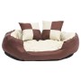 Cojín para perro reversible y lavable marrón y crema 85x70x20cm de vidaXL, Camas para perros - Ref: Foro24-171212, Precio: 52...