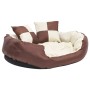Cojín para perro reversible y lavable marrón y crema 85x70x20cm de vidaXL, Camas para perros - Ref: Foro24-171212, Precio: 52...