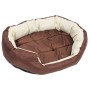 Cojín para perro reversible y lavable marrón y crema 85x70x20cm de vidaXL, Camas para perros - Ref: Foro24-171212, Precio: 52...