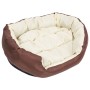Cojín para perro reversible y lavable marrón y crema 85x70x20cm de vidaXL, Camas para perros - Ref: Foro24-171212, Precio: 52...