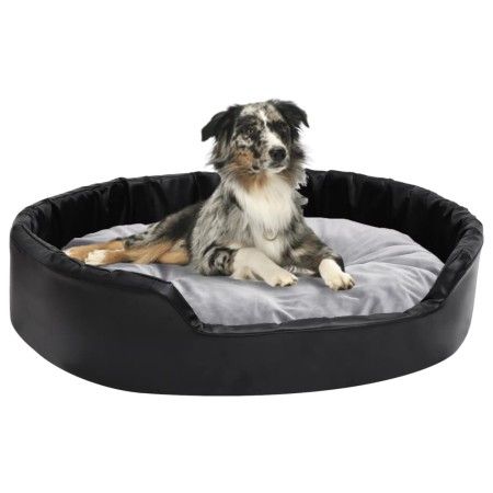 Cama para perros felpa y cuero sintético negro gris 90x79x20 cm de vidaXL, Camas para perros - Ref: Foro24-171255, Precio: 70...