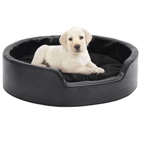 Cama para perros felpa y cuero sintético negra 69x59x19 cm de vidaXL, Camas para perros - Ref: Foro24-171261, Precio: 54,34 €...