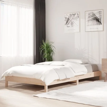 Cama apilable de madera pino maciza 90x200 cm de vidaXL, Camas y somieres - Ref: Foro24-820392, Precio: 103,70 €, Descuento: %