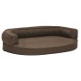Colchón de cama de perro ergonómico aspecto lino marrón 75x53cm de vidaXL, Camas para perros - Ref: Foro24-171302, Precio: 74...