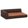 Colchón de cama de perro ergonómico aspecto lino marrón 60x42cm de vidaXL, Camas para perros - Ref: Foro24-171340, Precio: 48...