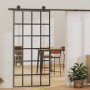 Puerta corredera ESG vidrio y aluminio negra 102x205 cm en Puertas | Comprar online en Foru.es