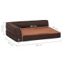 Colchón de cama de perro ergonómico aspecto lino marrón 60x42cm de vidaXL, Camas para perros - Ref: Foro24-171340, Precio: 48...