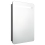 Armario de baño con espejo LED gris brillante 60x11x80 cm de vidaXL, Tocadores de baño - Ref: Foro24-326506, Precio: 126,52 €...