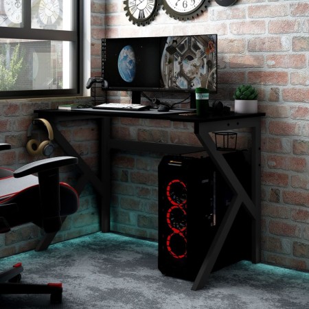 Escritorio gaming con patas en forma de K negro 110x60x75 cm de vidaXL, Escritorios - Ref: Foro24-325402, Precio: 113,50 €, D...