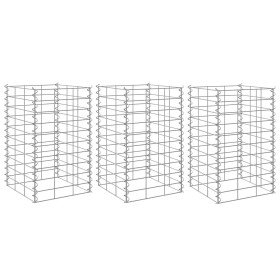 Arriates de gaviones 3 unidades hierro 30x30x50 cm en Macetas y jardineras | Comprar online en Foru.es