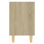 Mesita de noche con patas madera maciza roble Sonoma 40x30x50cm de vidaXL, Mesitas de noche - Ref: Foro24-805785, Precio: 34,...