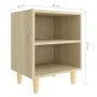 Bedside table with solid Sonoma oak wood legs 40x30x50cm by vidaXL, Nightstands - Ref: Foro24-805785, Price: 33,87 €, Discoun...