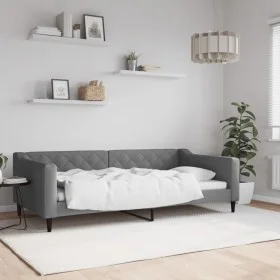 Dark gray fabric sofa bed 100x200 cm by vidaXL, Beds and slatted bases - Ref: Foro24-354167, Price: 195,09 €, Discount: %