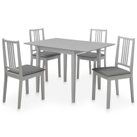Juego de muebles de comedor 5 piezas MDF gris de vidaXL, muebles para cocinas y comedores - Ref: Foro24-276398, Precio: 423,5...