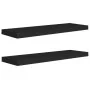 Estantes flotantes de pared 2 uds MDF negro 80x23,5x3,8 cm de vidaXL, Estantes y estanterías - Ref: Foro24-323836, Precio: 40...