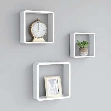 Estantes cubo de pared 3 unidades MDF blanco de vidaXL, Estantes y estanterías - Ref: Foro24-323952, Precio: 46,92 €, Descuen...