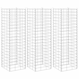 Arriates de gaviones 3 unidades hierro 30x30x100 cm en Macetas y jardineras | Comprar online en Foru.es