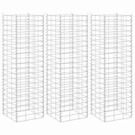 Arriates de gaviones 3 unidades hierro 30x30x100 cm en Macetas y jardineras | Comprar online en Foru.es