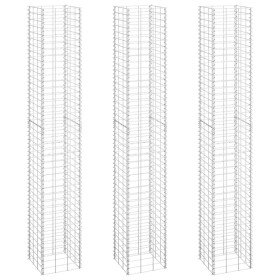 Arriates de gaviones 3 unidades hierro 30x30x200 cm en Macetas y jardineras | Comprar online en Foru.es