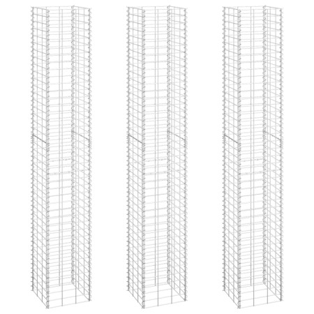 Arriates de gaviones 3 unidades hierro 30x30x200 cm en Macetas y jardineras | Comprar online en Foru.es