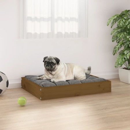 Cama para perros madera maciza pino marrón miel 61,5x49x9 cm de vidaXL, Camas para perros - Ref: Foro24-820854, Precio: 31,58...