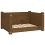 Cama para perros madera maciza pino marrón miel 55,5x45,5x28 cm de vidaXL, Camas para perros - Ref: Foro24-821445, Precio: 50...