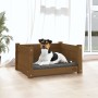 Cama para perros madera maciza pino marrón miel 55,5x45,5x28 cm de vidaXL, Camas para perros - Ref: Foro24-821445, Precio: 50...
