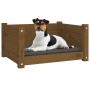 Cama para perros madera maciza pino marrón miel 55,5x45,5x28 cm de vidaXL, Camas para perros - Ref: Foro24-821445, Precio: 50...