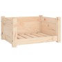 Cama para perros madera maciza de pino 55,5x45,5x28 cm de vidaXL, Camas para perros - Ref: Foro24-821442, Precio: 49,28 €, De...