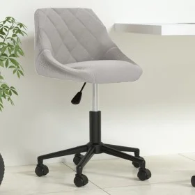 Silla de oficina giratoria de terciopelo gris claro de vidaXL, Sillas de oficina - Ref: Foro24-335484, Precio: 94,07 €, Descu...