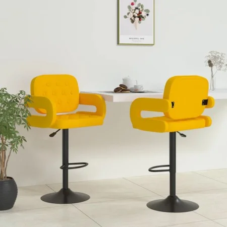 Taburetes de cocina 2 unidades tela amarillo mostaza de vidaXL, Taburetes de cocina - Ref: Foro24-335624, Precio: 209,55 €, D...